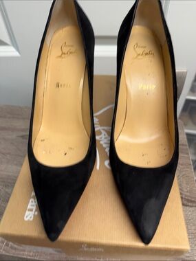Christian Louboutin Black Suede Pointed Pumps